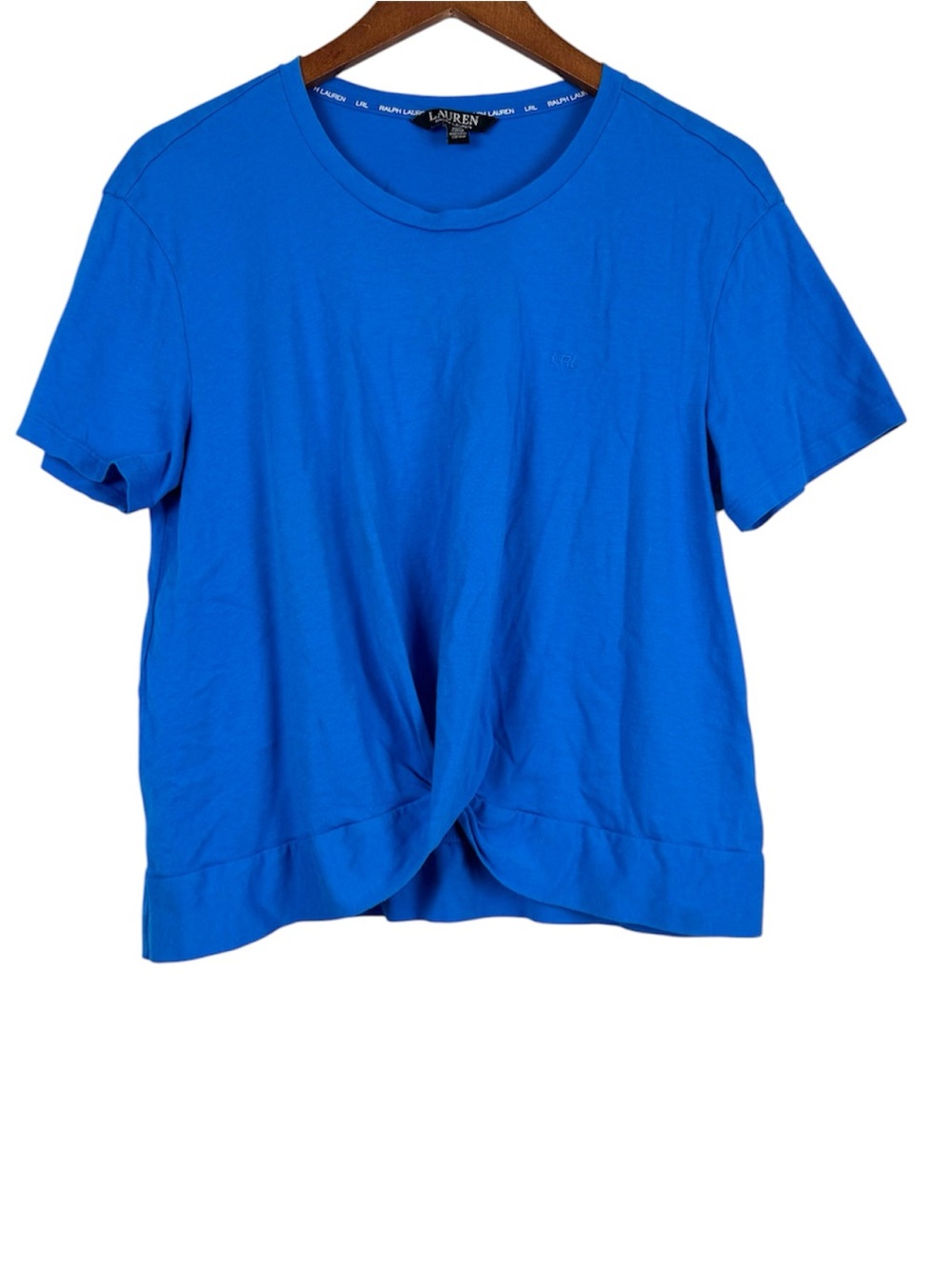 Ralph Lauren Royal Blue Front Twist Short Sleeve Tee